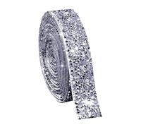 Rhinestone Ribbon Crystal Sticker Roll Self-Adhesive Multiple Sizes 1 Yard for DIY Arts Crafting(B 2cm)