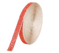 Rhinestone Ribbon,Self Adhesive Rhinestones,Crushed Diamond Ornaments,Rhinestone Tape,Ribbons for Crafting,Big Red Ribbon,1 Roll