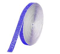 Rhinestone Ribbon,Self Adhesive Rhinestones,Crushed Diamond Ornaments,Rhinestone Tape,Ribbons for Crafting,1 Roll,Dark Blue Ribbon