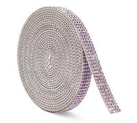Rhinestone Ribbon,Self Adhesive Rhinestones,Light Violet Ribbon,Crushed Diamond Ornaments,Rhinestone Stickers,Diamante Trim,1 Roll,Ribbons for Crafting