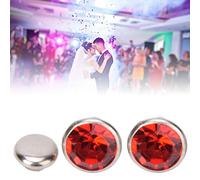 Rhinestone Rivets, 50 Sets 8mm Synthetic Crystal Rivets Silver Color Spots Studs for DIY Bag Shoes Clothes Decoration(Red)