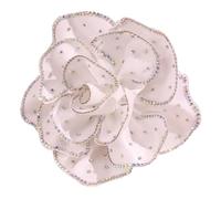 Rhinestone Rose Flowers Brooches and Pins for Women AB Crystal Fabric Camellia Flower Brooch Lapel Pins Hairpins Fashion Hair Clips Dress Accessories Elegant Jewelry for Prom Party, M, Metal, cubic