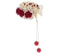 Rhinestone Rose Tassel Hair Claw Clip for Women Elegant Hair Accessory for Ponytails Sports Everyday Use