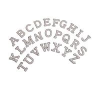 Rhinestone Self Adhesive Alphabet Patch 26pcs for DIY Clothing | Pearl Finished Non Woven Fabric, Easy Hand Cutting, Curved or Flat Surfaces, Initials and Words