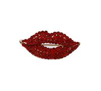 Rhinestone Shape Lip Brooches Alloy Pin Exquisite Jewelry for Women