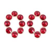 Rhinestone Shoe Clips 2pcs Red 45x58mm Zinc Alloy Decorative Buckles