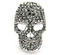 Rhinestone Skull Head Brooch Pin Fashion Sparkly Crystal Skull Head Lapel Pin for Clothing Accessories Halloween Party Favor Gift