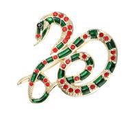 Rhinestone Snake Brooch Enamel Lapel Pin Non-fading Charm Suit Pin for Daily Use and Festival Formal Events Culture Rhinestone Blue