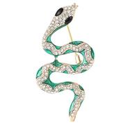 Rhinestone Snake Brooch, Green Snake Brooch, Enamel Snake Pin, Green Snake Brooch, Women's Brooch, Creative Fashion Jewellery Accessories for Wedding