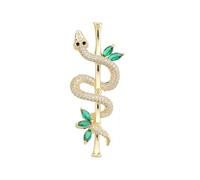 Rhinestone Snake Lapel Brooch Pin for Women Men Unique Cubic Zirconia Crystal Animal Green Leaf Corsage Sweater Collar Scarves Dress Jackets Banquet Badge Brooches Pins Fashion Jewelry Gifts