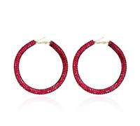 Rhinestone Sparkly Hoop Earrings for Women 2025 Rainbow Crystal Hoops Trendy Lightweight Everyday Jewelry Comfort Fit Party Accessories, Metal, No Gemstone