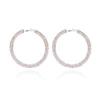 Rhinestone Sparkly Hoop Earrings for Women 2025 Rainbow Crystal Hoops Trendy Lightweight Everyday Jewelry Comfort Fit Party Accessories, Metal, No Gemstone