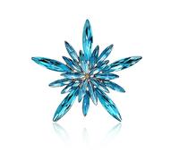 Rhinestone Star Brooch Pin for Women Girls Shiny Crystal CZ Snowflake Corsage Brooches Lapel Pins Scarf Buckle Shawl Clip Sweater Cardigan Bouquet Badge Accessories (Blue)