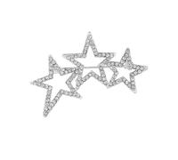Rhinestone Star Brooch Pin for Women Men Shooting Stars Crystal Lapel Pins Sweater Hat Jacket Suit Dress Badges Brooches Dainty Lucky Jewelry Clothes Decorations, S, Rhinestone Metal, no gemstone