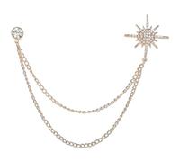 Rhinestone Star Brooch Suit Pin for Men, Rhinestone Brooch Chain for Suit, Collar Chain for Women Crystal Lapel Badge Hanging Collar Pins for Party Ceremony Banquet
