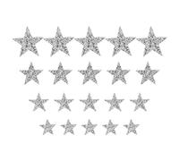 Rhinestone Star Patches, Iron On and Sew On, 20pcs Silver Star Applique - Durable Design, Easy Application, Perfect for Jackets and Bags