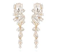 Rhinestone Statement Drop Dangle Earrings Dangling Sparkly Crystal Bridal Wedding Earrings for Brides Bridesmaides Long Colorful Chandelier Teardrop Earrings for Women Prom Party, M, Stainless Steel