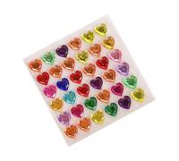 Rhinestone Stick On - Multicolor Acrylic Gemstones for Kids, Heart Shape Bling Jewelry | Different Shapes, Material Details, Self Adhesive Design Feature, Places