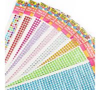 Rhinestone Stickers Self-Adhesive 4536 Pieces Jewels Sticker DIY Craft Cards Embellishment Diamond Gem Decorations, Wedding Decorations, Body, Nail, Scrapbooking Embellishment (9 Colors, 5mm, Acrylic)