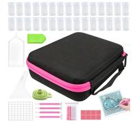 Rhinestone Storage - 30 Slots Portable Rhinestone Box | Double Zipper Durable Diamond Painting Storage Containers | Shockproof Diamond Storage Case | 2000 Rhinestone Pack Clear Bead for Painti