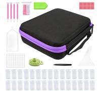 Rhinestone Storage - 30 Slots Portable Rhinestone Box | Double Zipper Durable Diamond Painting Storage Containers | Shockproof Diamond Storage Case | 2000 Rhinestone Pack Clear Bead for Painti