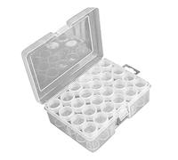 Rhinestone Storage Bottles Round Plastic Jewelry Containers Empty Nail Art Bead Organizers Boxes 24pcs with Holder No.04