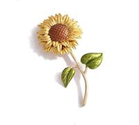 Rhinestone Sunflower Brooch Pins for Women Lady Dainty Crystal Brooches Handmade Retro Sunflower Brooches Pins Elegant Daisy Sun Flower Pin Jewelry Gifts, Extar Large, Alloy Steel, cubic zirconia