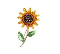 Rhinestone Sunflower Brooch Pins for Women Lady Dainty Crystal Brooches Handmade Retro Sunflower Brooches Pins Elegant Daisy Sun Flower Pin Jewelry Gifts, Extar Large, Alloy Steel, cubic zirconia