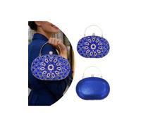 Rhinestone Sunflower Round Clasp Evening Clutch Purse Crossbody