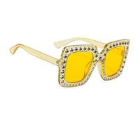 Rhinestone Sunglasses Women - Glitter Shadows, Shiny Glasses | Oversized Square Frame Trendy Glasses, Crystal Decoration, Unique Chic, Sparkling Glasses Accessories, Ideal Celebration