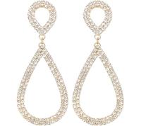 Rhinestone Teardrop Earrings for Women Sparkling Crystal Dangle Earrings Shiny Cubic Zirconia Drop Earrings Elegant Statement Earrings for Bride Wedding Prom Jewelry, Cubic Zirconia, No Gemstone