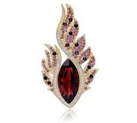 Rhinestone Teardrop Feather Brooch Pin for Women Fashion Blue Green Red Champagne Crystal Peacock Element Brooches Lapel Pendant Dainty Dress Accessory Jewelry, L, Crystal Rhinestone, no gemstone