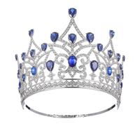 Rhinestone Tiara, Miss International Queen Baroque Crown Cubic Zirconia Multicolor 16.5x13cm For Pageant