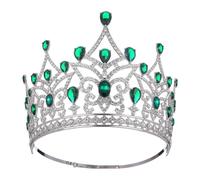 Rhinestone Tiara, Miss International Queen Baroque Crown Cubic Zirconia Multicolor 16.5x13cm For Pageant