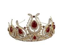 Rhinestone Tiara, Morocco Tulips Crystal Crown Tiara Round Ethnic Bridal Hair Accessories Multicolor