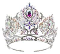Rhinestone Tiara, Queen Tiara Multicolor Alloy Rhinestone Wedding Headband