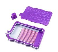 Rhinestone Tray - 10.2*6.3*1.1cmv Painting Art Gradient Tools Organizer, PC Bead Sorting Palette Set With Cover Stopper, Diamond Stoning Bedazzling Crafting Storage Holder For Indoor Desk Table Girls