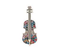 Rhinestone Violin Brooch for Women Dainty Crystal Violin Brooch Pin Vintage Fiddle Musician Instrument Birthday Party Costume Jewelry (Colourful1)