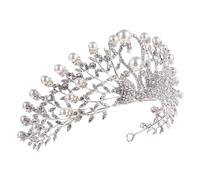 Rhinestone Wedding Crown Alloy Pearl Bridal Headband for Women