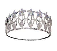 Rhinestone Wedding Crown Crystal Bridal Hair Accessories Women Tiara Baroque Headband Bride Queen Diadem Adjustable Headwear Delicate Comfortable