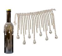 Rhinestone Wine Bottle Decoration, 3.62 Inch Long Jewel Tassel Wine Bottle Veil Rhinestone Tassel, Winebottles Pendant Winebottles Cork, For Party Bottles Wedding Wines Decor