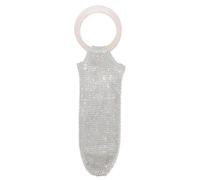 Rhinestone Wine Tote Bag - Mesh Champagne Bottle Pouch, 17.72-inch Resin Handle, Elegant Gift Wrap with Nylon | Party Accessory for Wedding Guests and Holiday Dinners Elegant Light Reflection