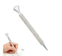 Rhinestone Writing Pen - Sparkly Gem Top Bling Ink Tool, Decorative Office Supplies Set | Writing Instrument Crystal Studded Stylish Desk Accessory Creative Journaling Pen Gift Item V