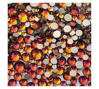 Rhinestones 1440pcs Mix Size Flat Back Rhinestone Glitter Blue Moonlight Diamond Non Hotfix Strass Rhinestones for Nail Art(Red Volcano)