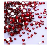 Rhinestones 1440Pcs/Pack Mix Size Black Glass Flat Back Rhinestone Glitter Diamond Non Hotfix Rhinestones for Nail Art Clothes(Dark Siam)