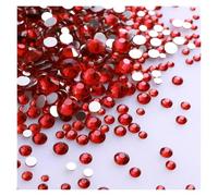 Rhinestones 1440Pcs/Pack Mix Size Black Glass Flat Back Rhinestone Glitter Diamond Non Hotfix Rhinestones for Nail Art Clothes(Siam)