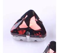 Rhinestones， 18mm 50pcs/Pack Triangle Shape Glass Sew On Rhinestone with Claw Strass Metal Base Buckle Crystal Stone Diamond for Clothes(Wine Red)