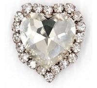 Rhinestones, 50pcs Heart Shape Glass Rhinestones with Claw Sew On Crystal Stone Metal Base Buckle for Clothes Strass Diamond Sewn(White,8mm)