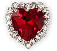 Rhinestones, 50pcs Heart Shape Glass Rhinestones with Claw Sew On Crystal Stone Metal Base Buckle for Clothes Strass Diamond Sewn(Red,10mm)