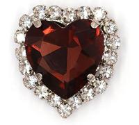 Rhinestones, 50pcs Heart Shape Glass Rhinestones with Claw Sew On Crystal Stone Metal Base Buckle for Clothes Strass Diamond Sewn(Wine Red,12mm)